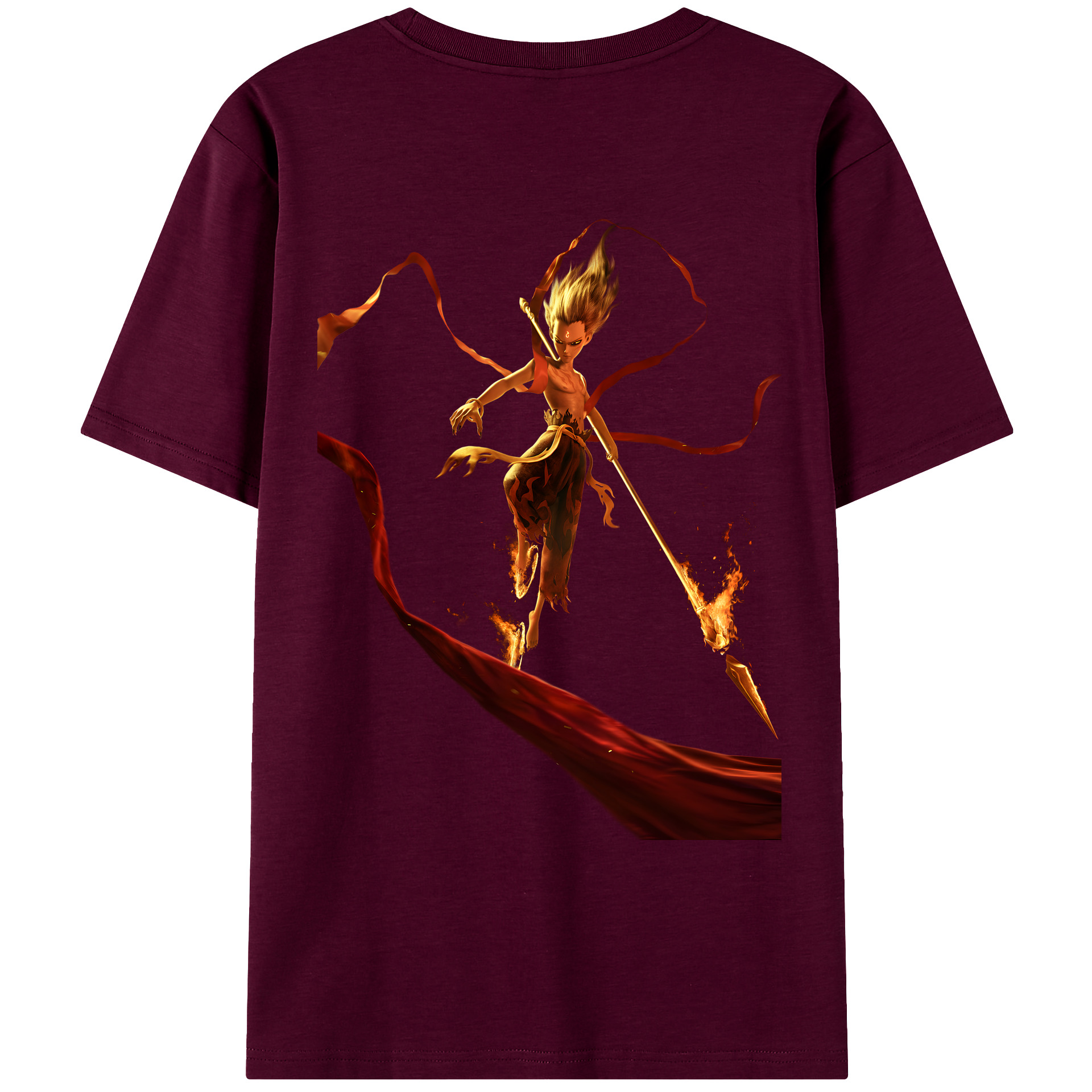 （画像用） Ne Zha 2 ナタ 魔童の大暴れ レディース半袖Tシャツ(バックプリント)